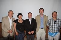 Los editores del libro: Humberto Eliash, Paola Jirón, Leopoldo Prat Vargas, Ernesto López y Camilo Arriagada. 