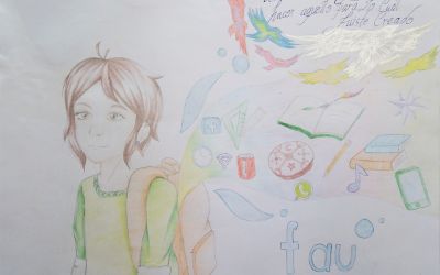 Bocetos de murales de mechones FAU en Semana de Bienvenida